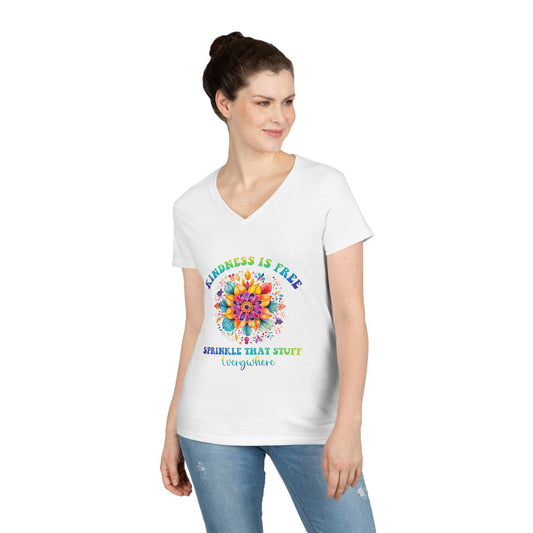 Kindness Is Free V-neck Tee | Spread Kindness Everywhere