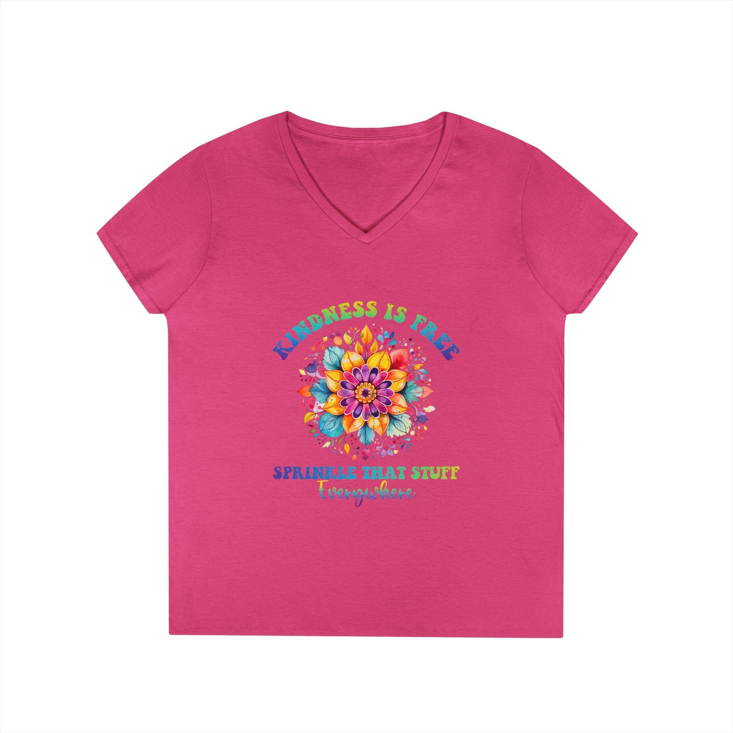 Kindness Is Free V-neck Tee | Spread Kindness Everywhere